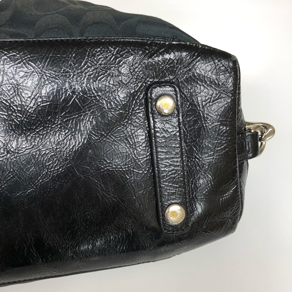 Coach Ashley Signature Satchel Black Canvas Bag - Picture 13 of 13